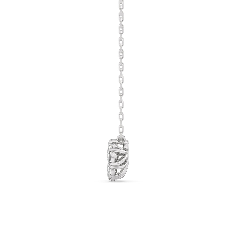 Twinkling Teardrip Diamond Necklace with 14KT White Gold / Lab / 1 Cut Diamond in 14KT White Gold / Lab / 1 view 5
