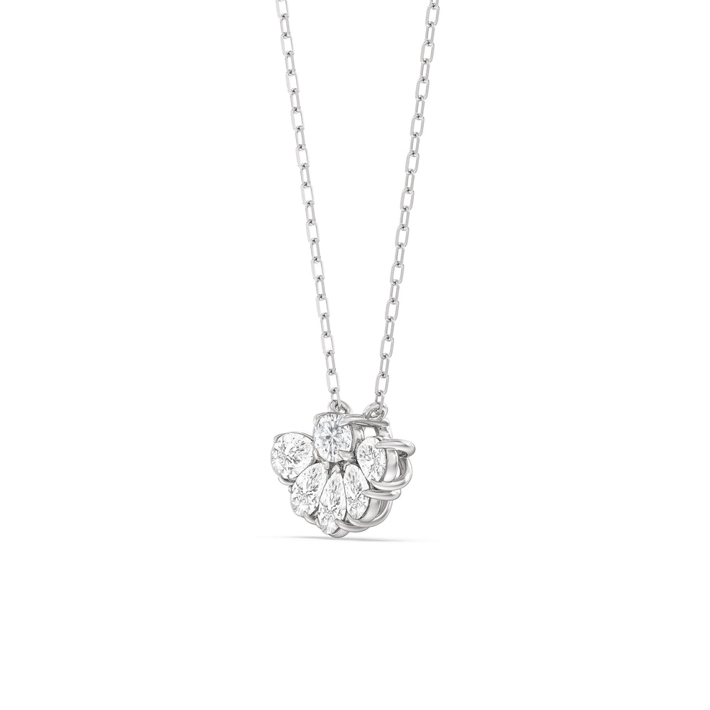 Twinkling Teardrop Diamond Necklace with Sterling Silver / Lab / 1 Cut Diamond in 14KT Sterling Silver / Lab / 1 view 2
