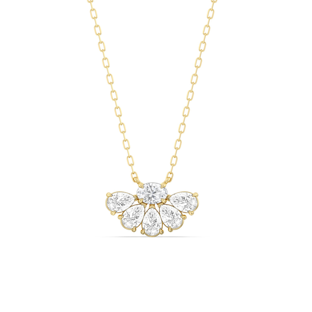 Daisy Petals Necklace with 14KT Yellow Gold / Lab / 1 Cut Diamond in 14KT Yellow Gold / Lab / 1 view 1
