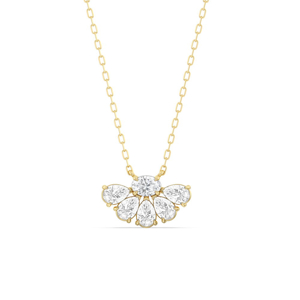 Twinkling Teardrip Diamond Necklace with 14KT Yellow Gold / Lab / 1 Cut Diamond in 14KT Yellow Gold / Lab / 1 view 1
