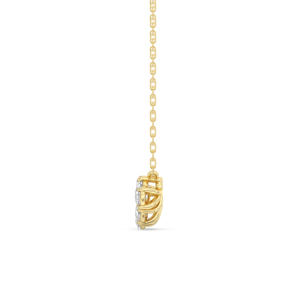 Twinkling Teardrip Diamond Necklace with 14KT Yellow Gold / Lab / 1 Cut Diamond in 14KT Yellow Gold / Lab / 1 view 5

