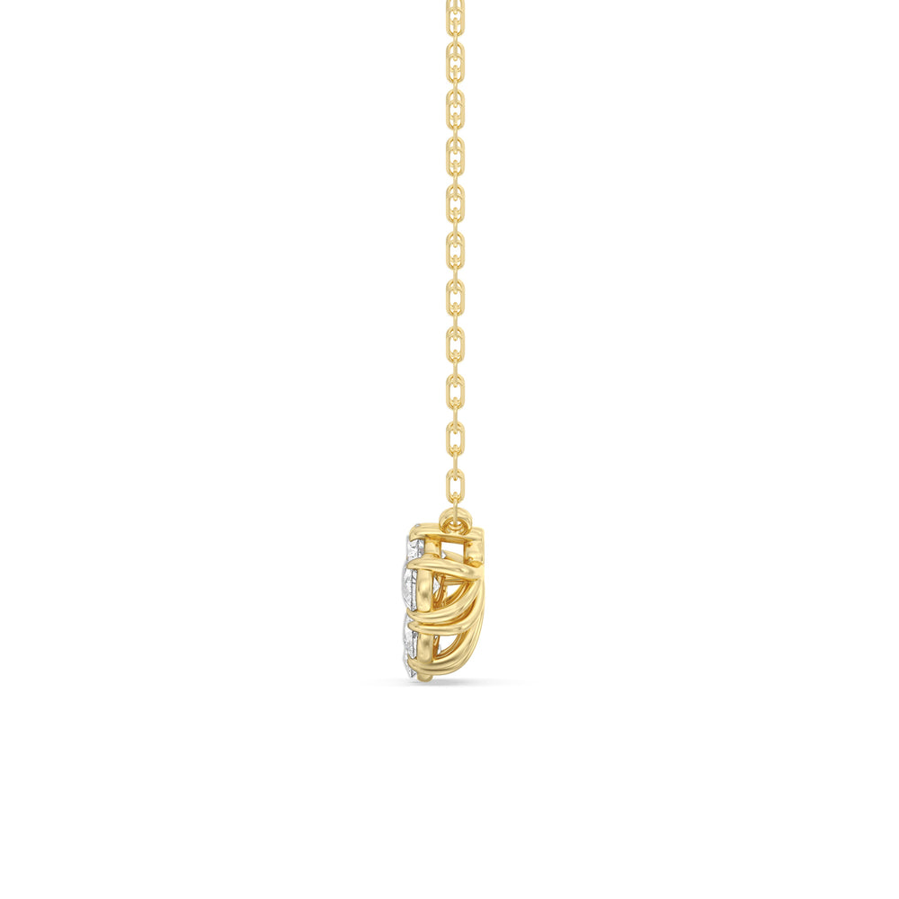 Daisy Petals Necklace with 14KT Yellow Gold / Lab / 1 Cut Diamond in 14KT Yellow Gold / Lab / 1 view 5
