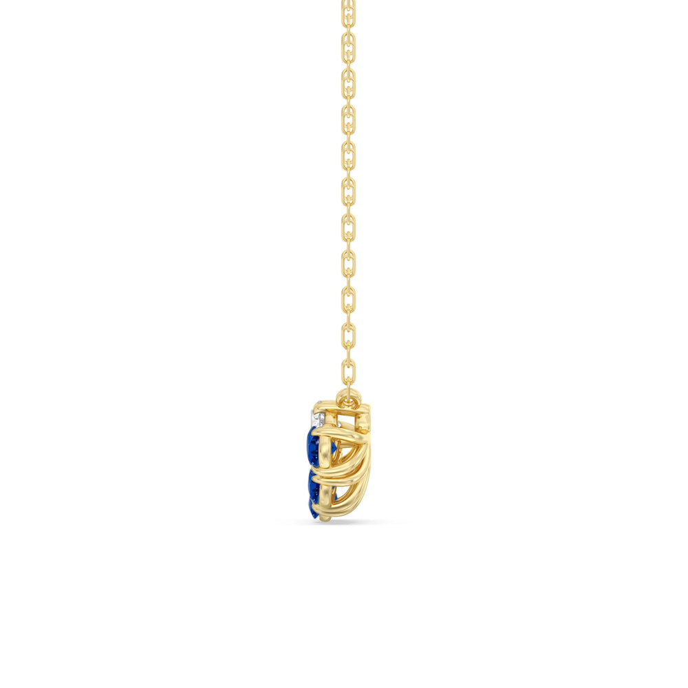 Sapphire And Diamond Twinkling Teardrip NecklaceTest Drashya with 14KT Yellow Gold Cut Diamond in 14KT Yellow Gold view 3
