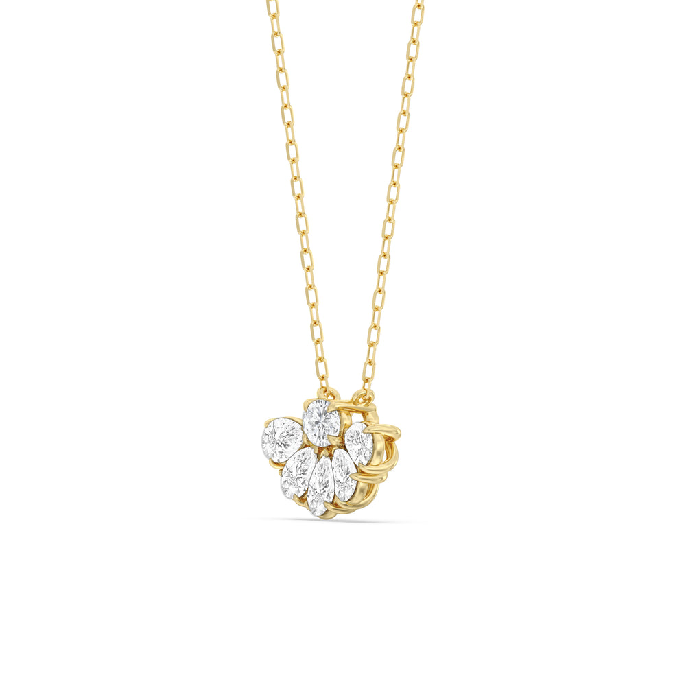 Twinkling Teardrip Diamond Necklace with 14KT Yellow Gold / Lab / 1 Cut Diamond in 14KT Yellow Gold / Lab / 1 view 2
