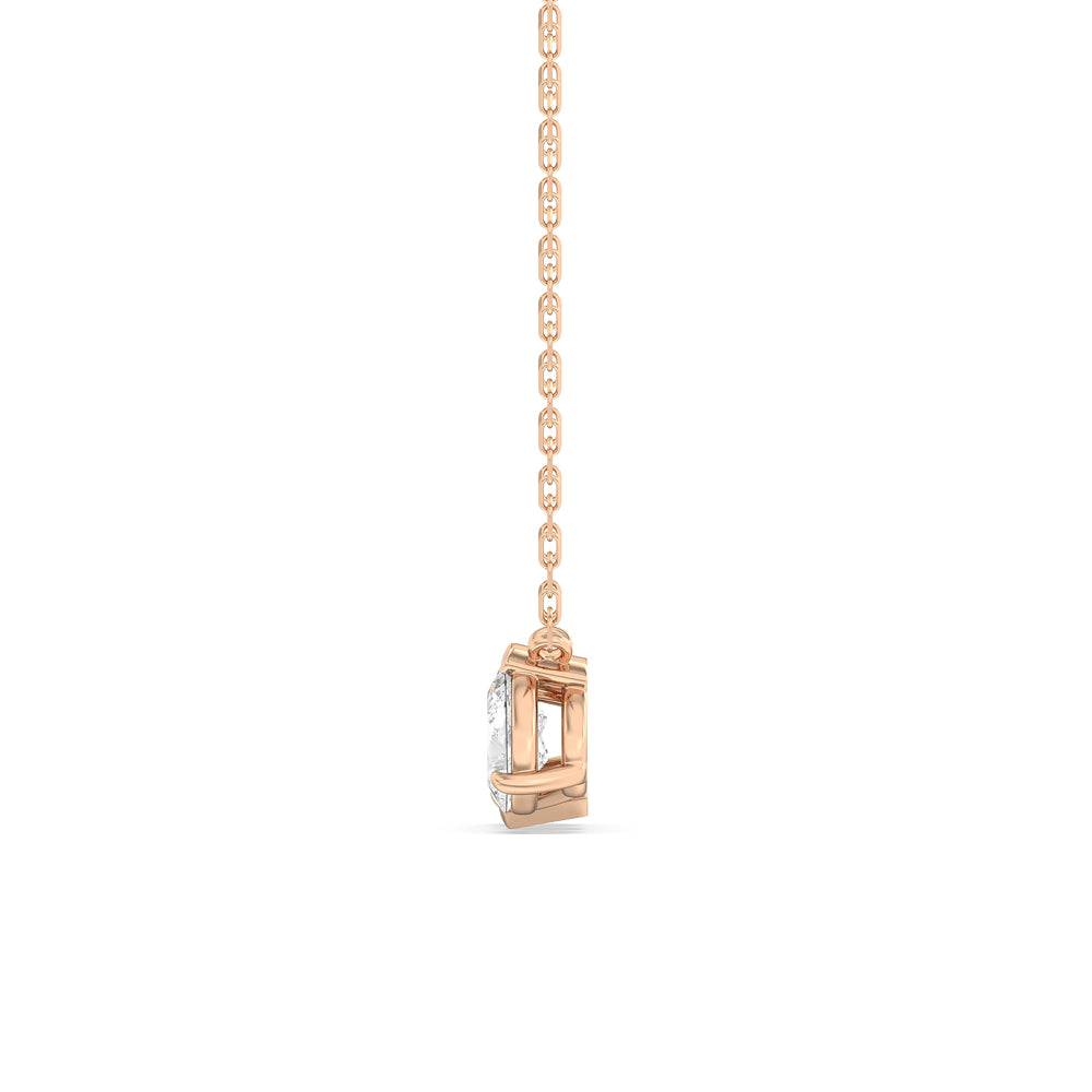 Trio Pear Cluster Diamond Necklace with 14KT Rose Gold / Lab / 1 1/2 Cut Diamond in 14KT Rose Gold / Lab / 1 1/2 view 5
