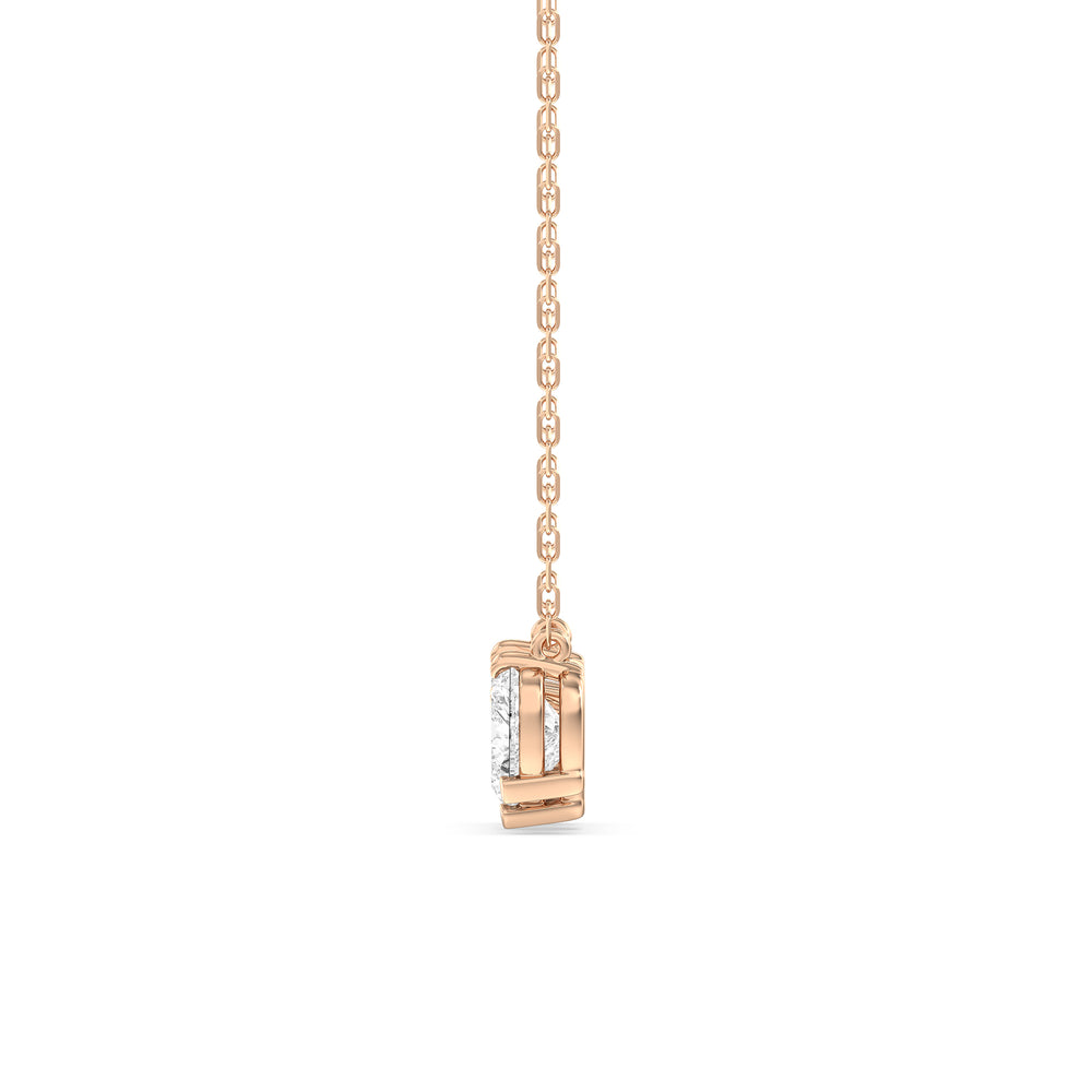 Trio Heart Cluster Diamond Necklace with 14KT Rose Gold / Lab / 1 1/2 Cut Diamond in 14KT Rose Gold / Lab / 1 1/2 view 5
