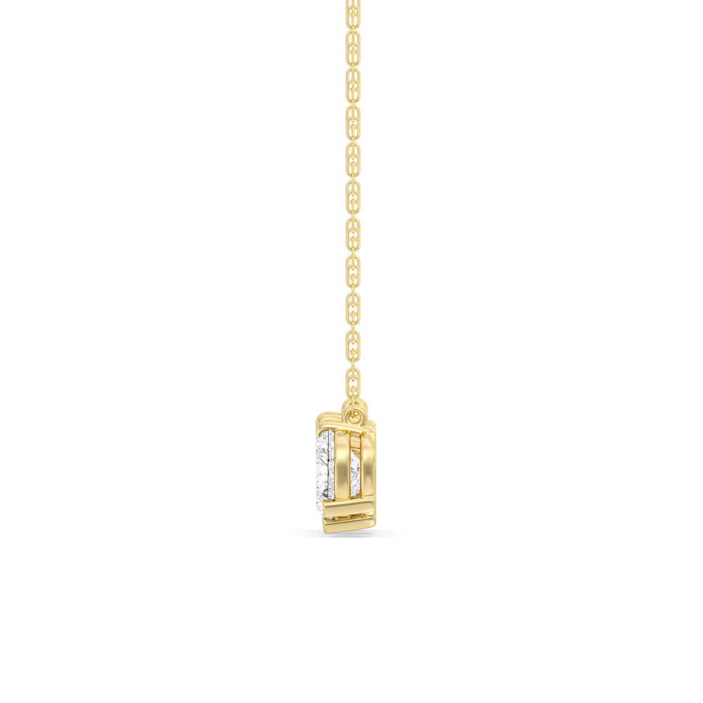 Trio Heart Cluster Diamond Necklace with 14KT Yellow Gold / Lab / 1 1/2 Cut Diamond in 14KT Yellow Gold / Lab / 1 1/2 view 5
