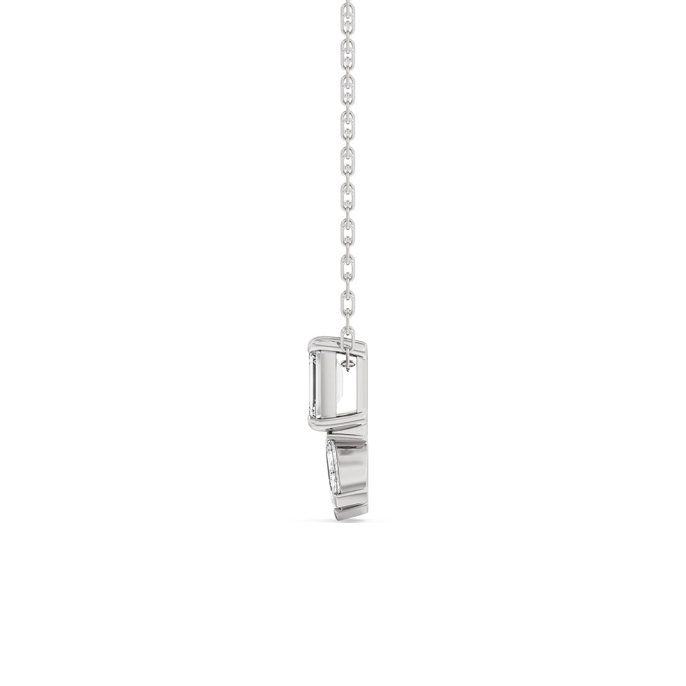 Emerald Raindrop Cluster Diamond Necklace with Sterling Silver / Lab / 1 Cut Diamond in 14KT Sterling Silver / Lab / 1 view 5
