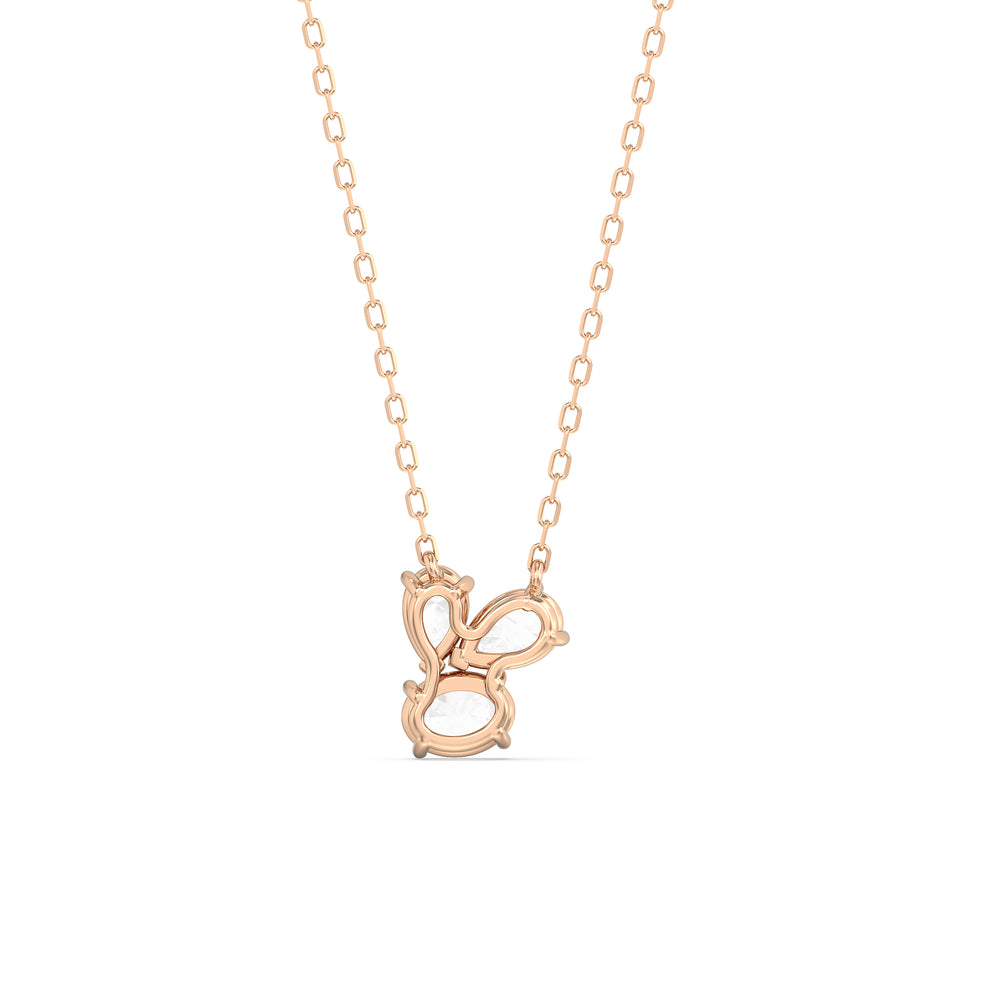 Stardust Cluster Diamond Necklace with 14KT Rose Gold / Lab / 1 Cut Diamond in 14KT Rose Gold / Lab / 1 view 5
