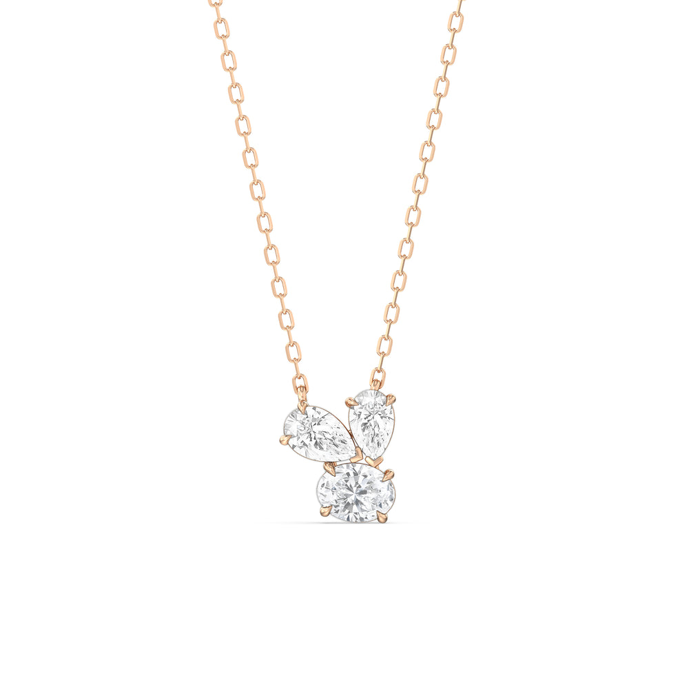 Stardust Cluster Diamond Necklace with 14KT Rose Gold / Lab / 1 Cut Diamond in 14KT Rose Gold / Lab / 1 view 1
