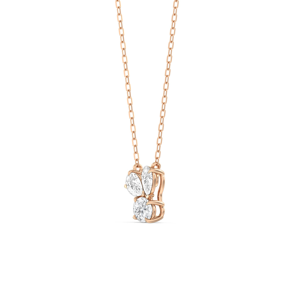 Stardust Cluster Diamond Necklace with 14KT Rose Gold / Lab / 1 Cut Diamond in 14KT Rose Gold / Lab / 1 view 2
