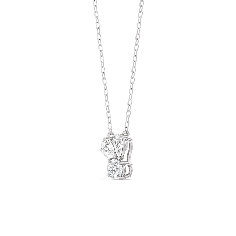 Stardust Cluster Diamond Necklace with Sterling Silver / Lab / 1 Cut Diamond in 14KT Sterling Silver / Lab / 1 view 2
