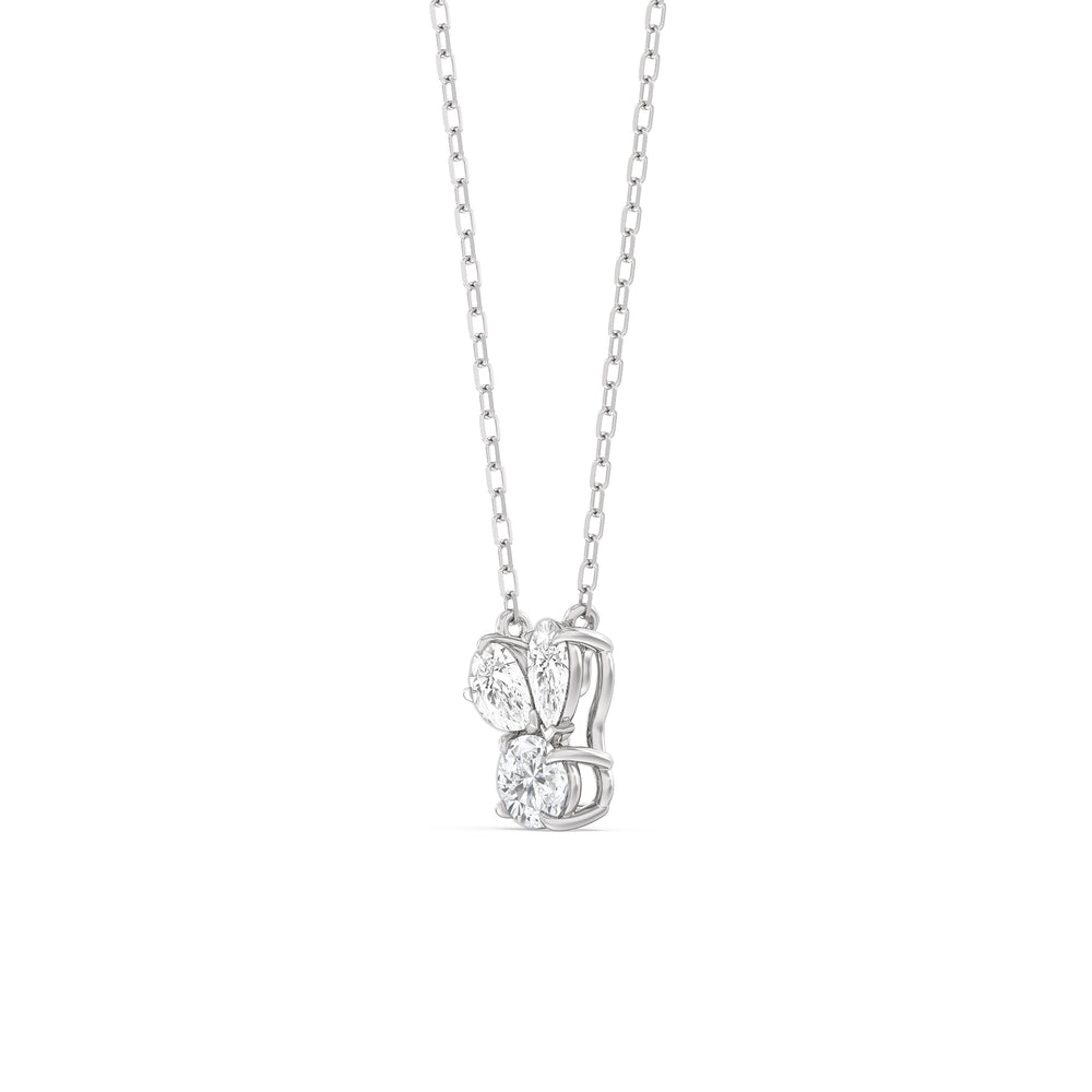Stardust Cluster Diamond Necklace with 14KT White Gold / Lab / 1 Cut Diamond in 14KT White Gold / Lab / 1 view 2
