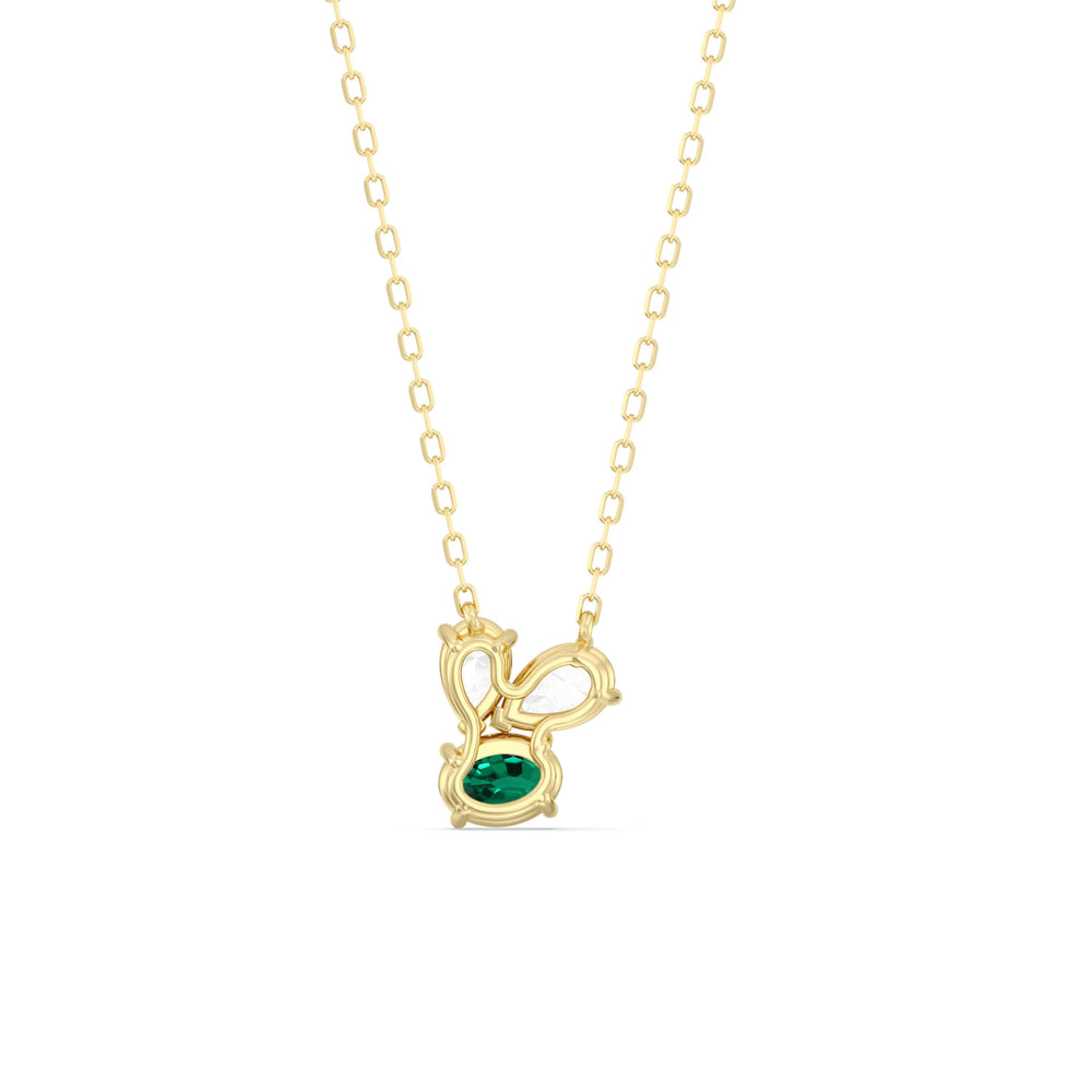 Emerald And Diamond Stardust Cluster NecklaceTest Drashya with 14KT Yellow Gold Cut Diamond in 14KT Yellow Gold view 1
