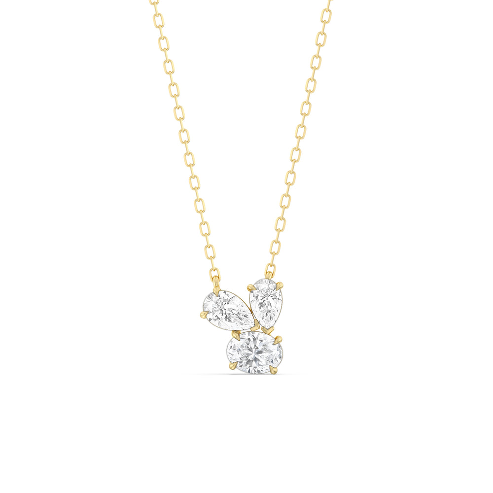 Stardust Cluster Diamond Necklace with 14KT Yellow Gold / Lab / 1 Cut Diamond in 14KT Yellow Gold / Lab / 1 view 1
