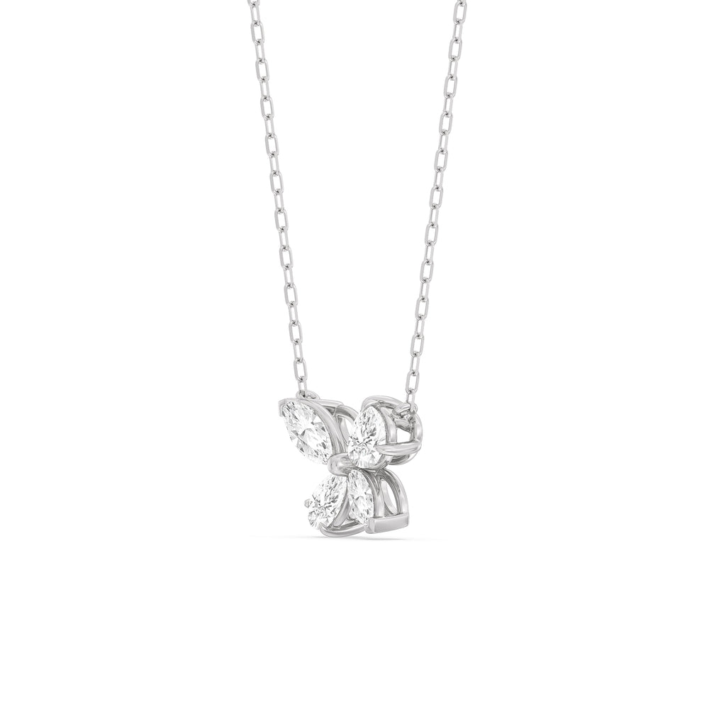 Marsilea Necklace with 14KT White Gold / Lab / 1 Cut Diamond in 14KT White Gold / Lab / 1 view 2

