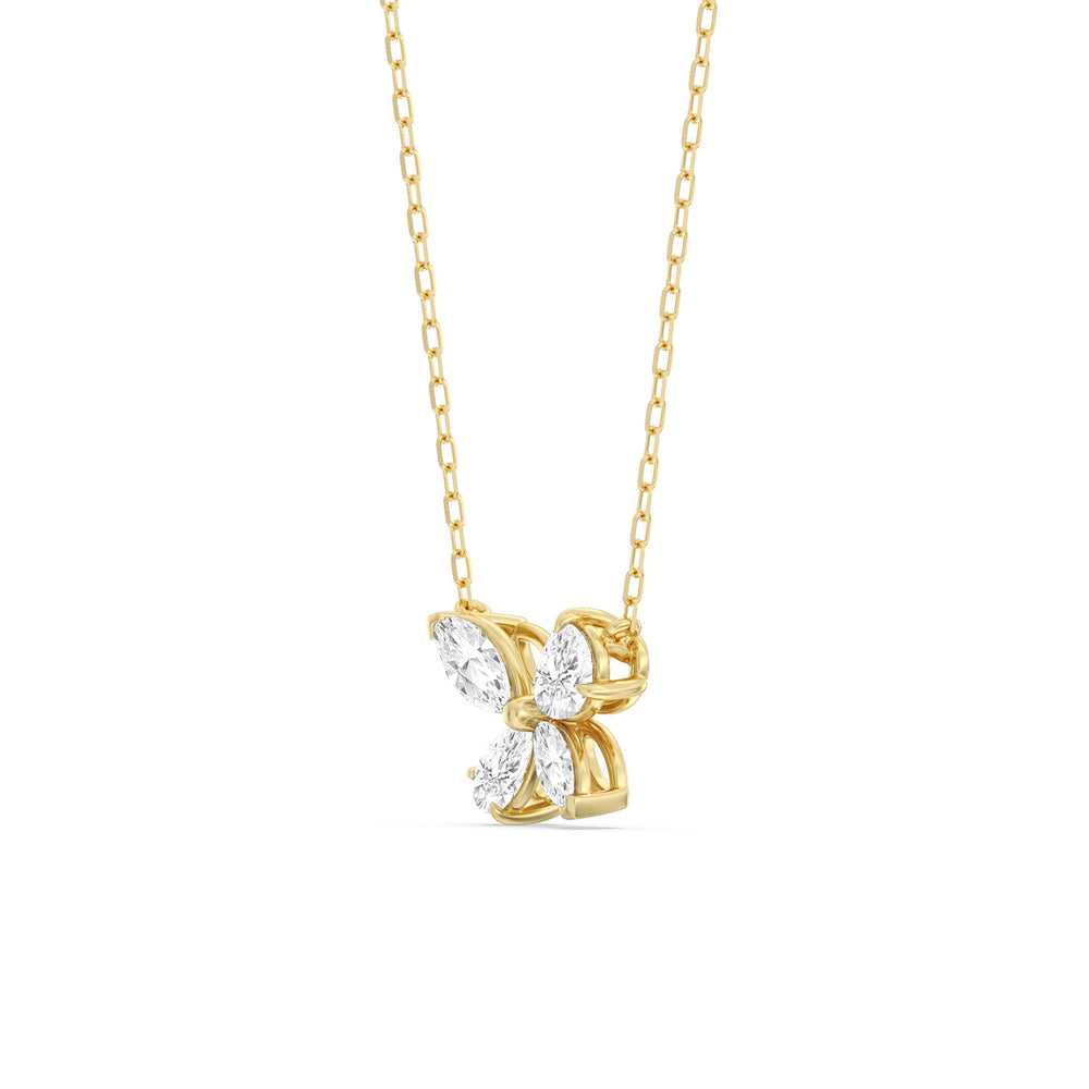 Marsilea Necklace with 14KT Yellow Gold / Lab / 1 Cut Diamond in 14KT Yellow Gold / Lab / 1 view 2
