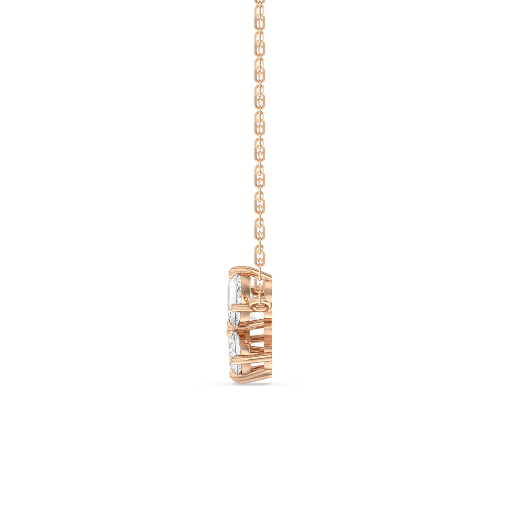 Brilliant Cluster Diamond Necklace with 14KT Rose Gold / Lab / 1 Cut Diamond in 14KT Rose Gold / Lab / 1 view 5
