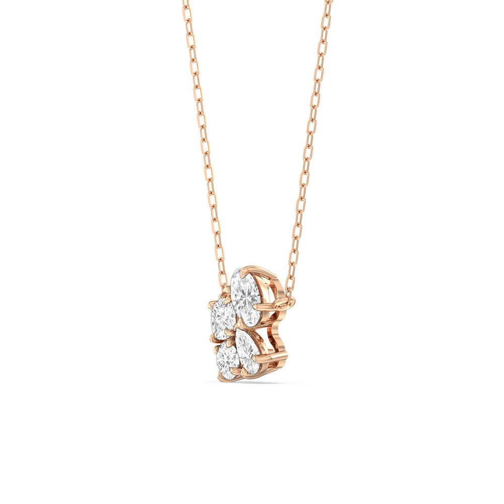 Brilliant Cluster Diamond Necklace with 14KT Rose Gold / Lab / 1 Cut Diamond in 14KT Rose Gold / Lab / 1 view 2
