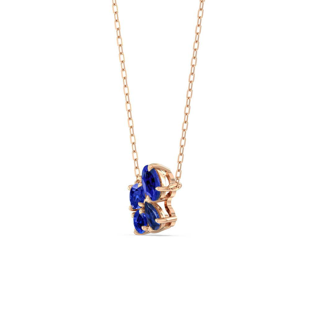 Sapphire Brilliant Cluster NecklaceTest Drashya with 14KT Rose Gold Cut Diamond in 14KT Rose Gold view 2
