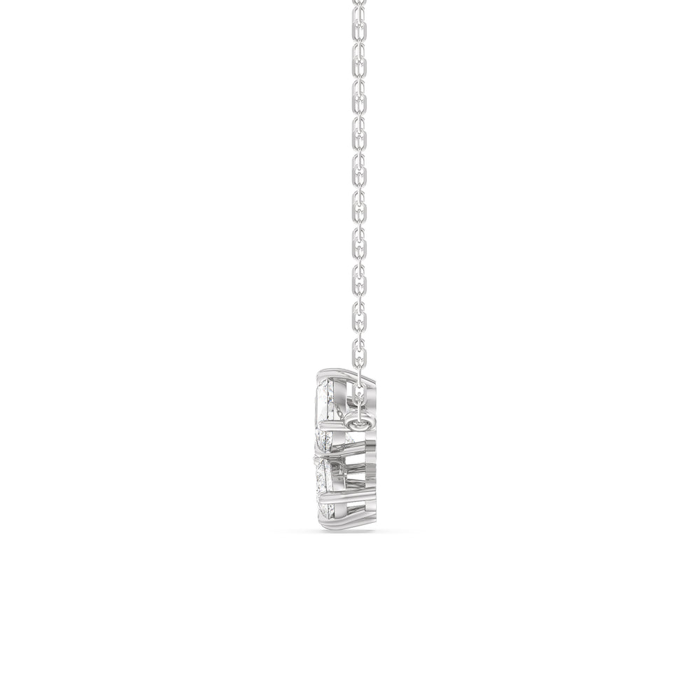 Brilliant Cluster Diamond Necklace with 14KT White Gold / Lab / 1 Cut Diamond in 14KT White Gold / Lab / 1 view 5
