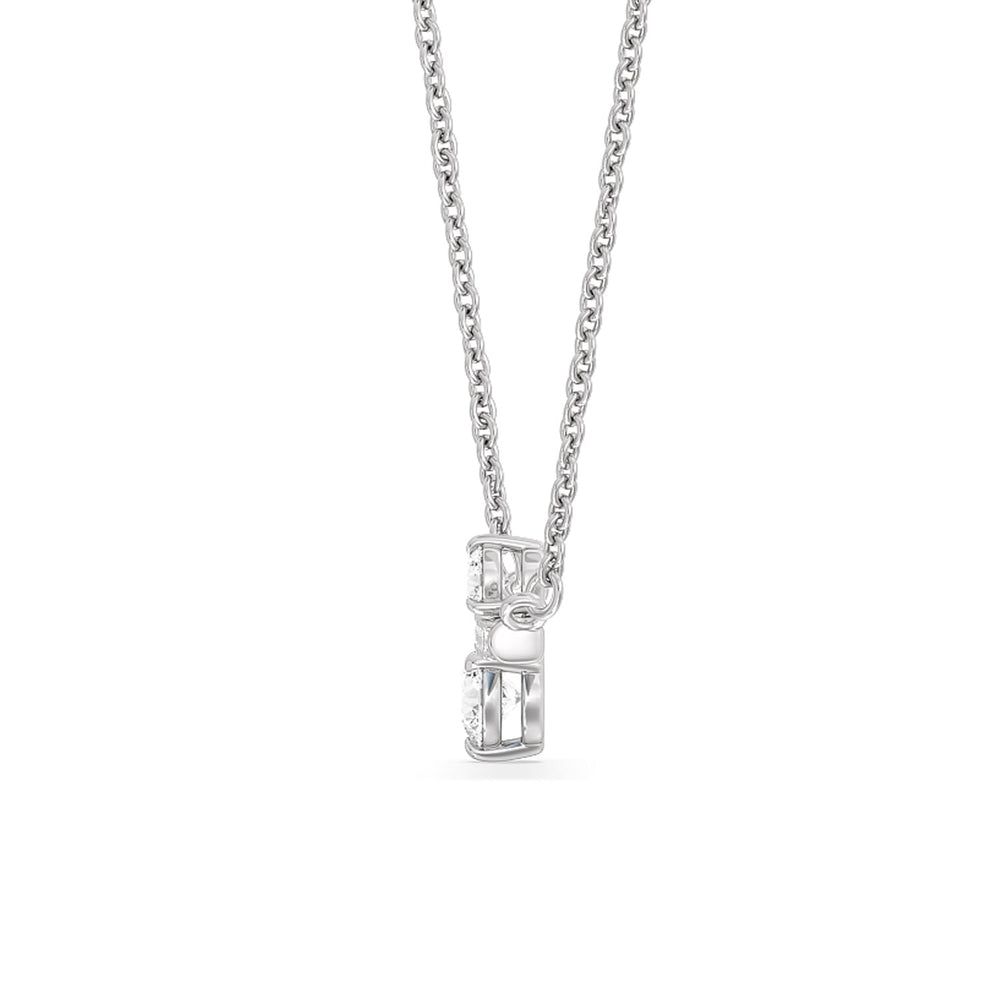 Diamond Accent Bar Necklace in Ceramic with Sterling Silver / Mist / 3/8 Cut Diamond in 14KT Sterling Silver / Mist / 3/8 view 3

