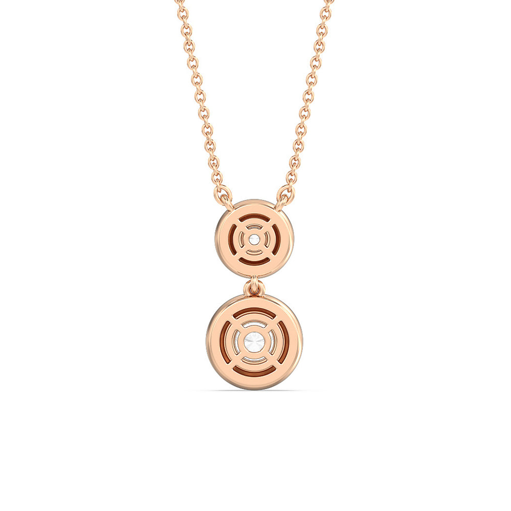 Double Diamond Drop Necklace in Ceramic with 14KT Rose Gold / Midnight / 1 1/2 Cut Diamond in 14KT Rose Gold / Midnight / 1 1/2 view 4
