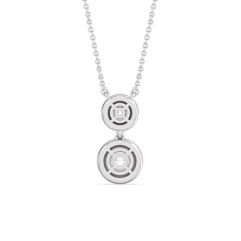Double Diamond Drop Necklace in Ceramic with 14KT White Gold / Midnight / 1 1/2 Cut Diamond in 14KT White Gold / Midnight / 1 1/2 view 4
