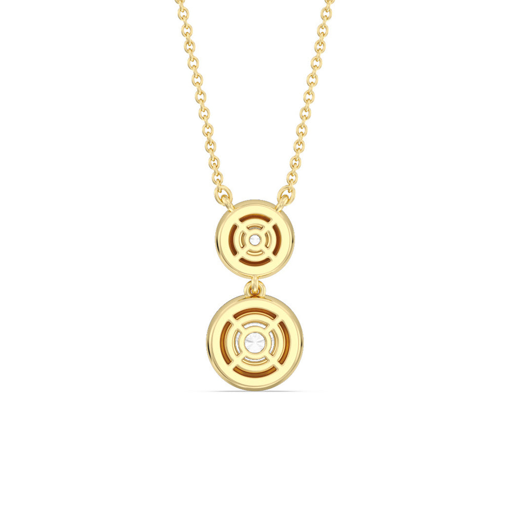 Double Diamond Drop Necklace in Ceramic with 14KT Yellow Gold / Midnight / 1 1/2 Cut Diamond in 14KT Yellow Gold / Midnight / 1 1/2 view 4
