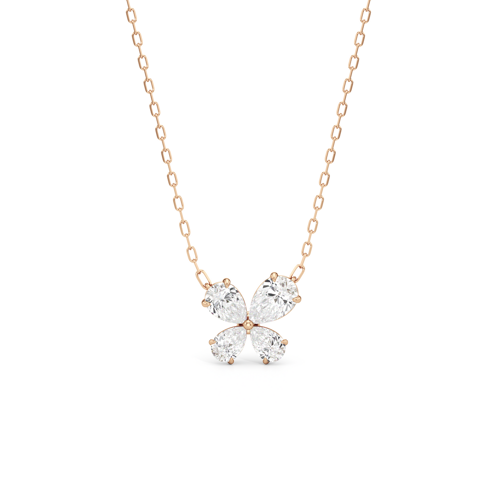 Clover Pendant with 14KT Rose Gold / Lab / 1 1/4 Cut Diamond in 14KT Rose Gold / Lab / 1 1/4 view 2
