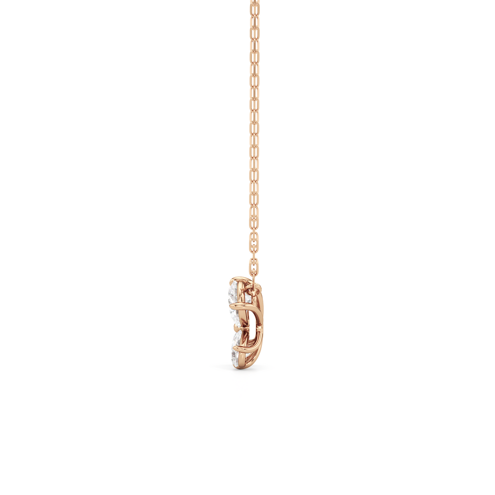 Clover Pendant with 14KT Rose Gold / Lab / 1 1/4 Cut Diamond in 14KT Rose Gold / Lab / 1 1/4 view 6
