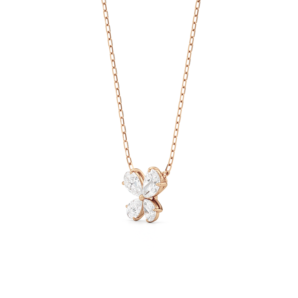 Clover Pendant with 14KT Rose Gold / Lab / 1 1/4 Cut Diamond in 14KT Rose Gold / Lab / 1 1/4 view 3
