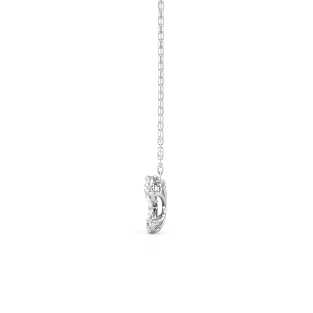 Clover Pendant with 14KT White Gold / Lab / 1 1/4 Cut Diamond in 14KT White Gold / Lab / 1 1/4 view 6
