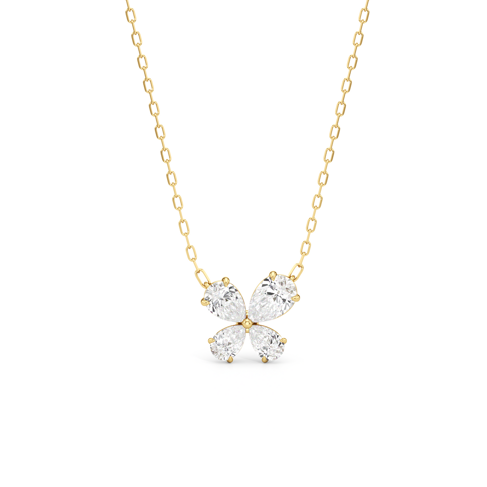 Clover Pendant with 14KT Yellow Gold / Lab / 1 1/4 Cut Diamond in 14KT Yellow Gold / Lab / 1 1/4 view 2
