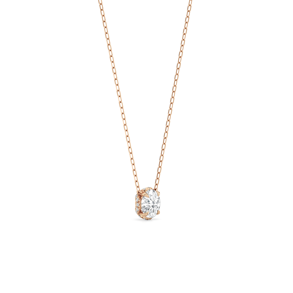 The Chrysler Necklace with 18KT Rose Gold / Lab / 1 1/10 Cut Diamond in 14KT Rose Gold / Lab / 1 1/10 view 4
