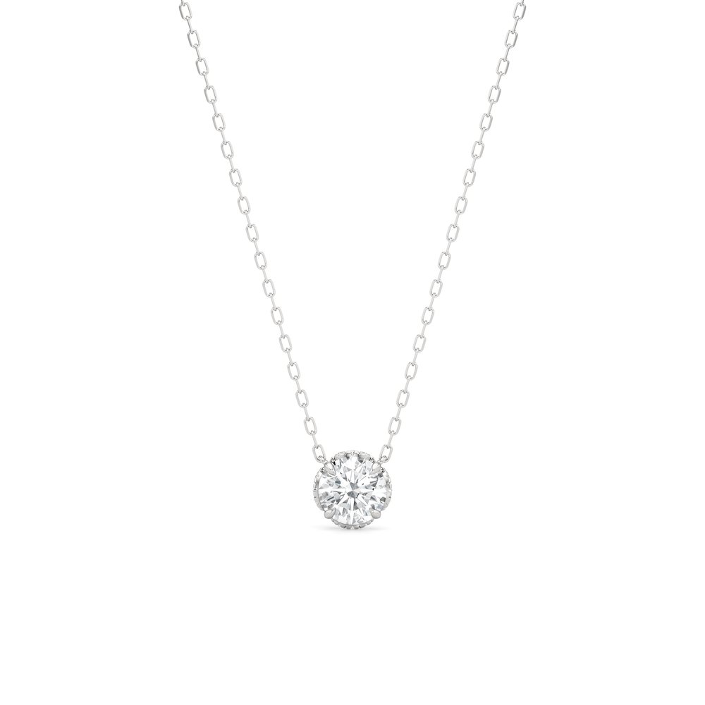 The Chrysler Necklace with 18KT White Gold / Lab / 1 1/10 Cut Diamond in 14KT White Gold / Lab / 1 1/10 view 2
