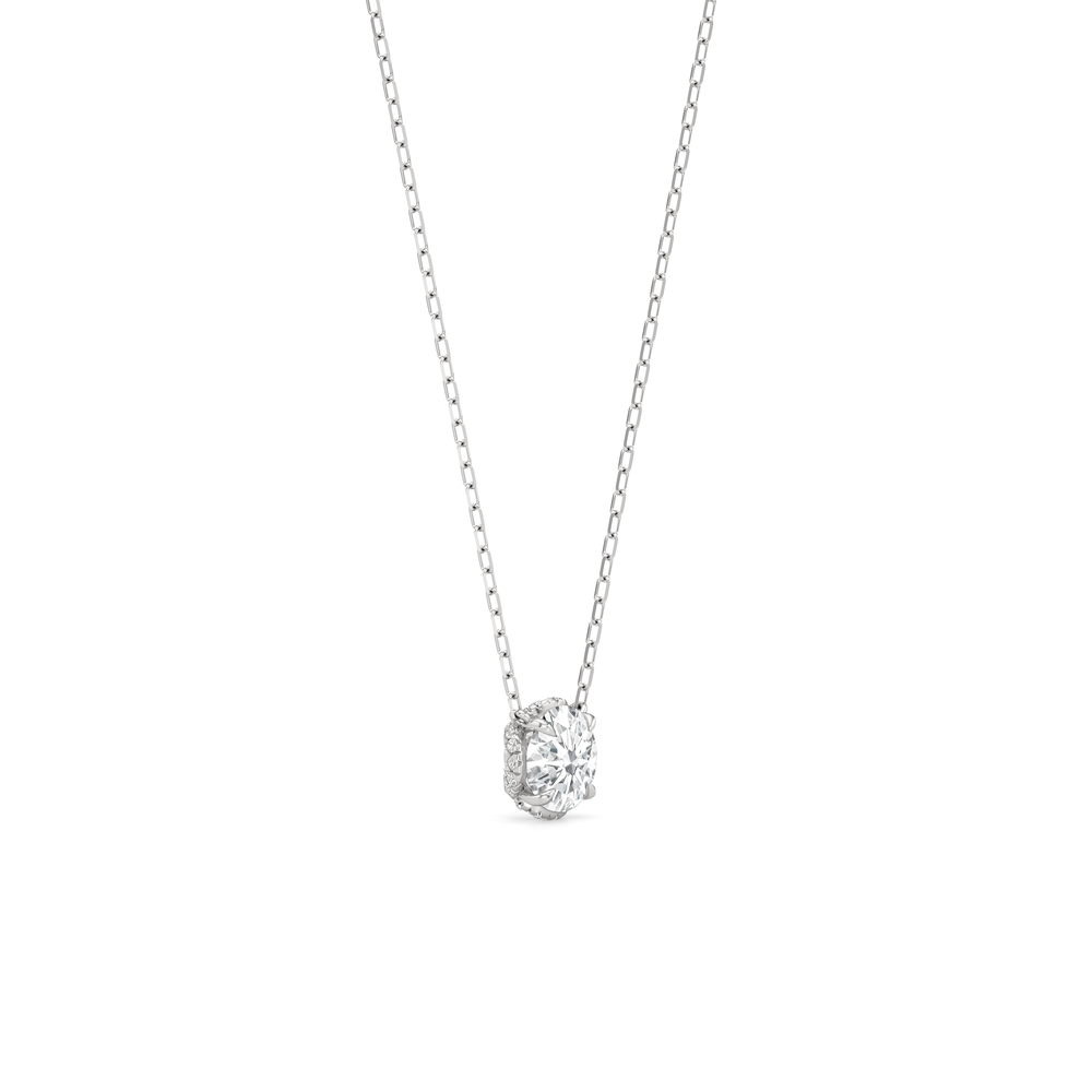 The Chrysler Necklace with 18KT White Gold / Lab / 1 1/10 Cut Diamond in 14KT White Gold / Lab / 1 1/10 view 4
