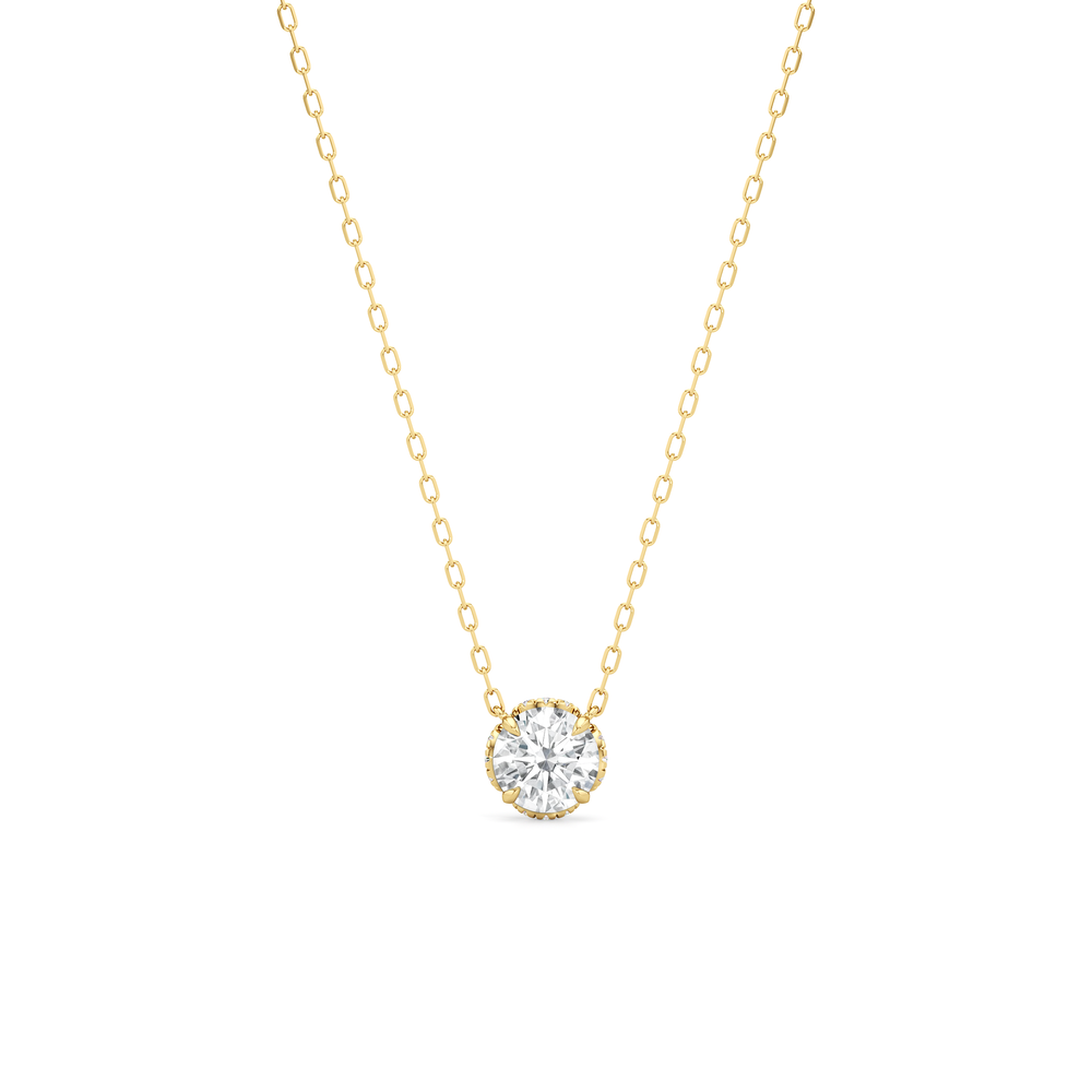 The Chrysler Necklace with 18KT Yellow Gold / Lab / 1 1/10 Cut Diamond in 14KT Yellow Gold / Lab / 1 1/10 view 2
