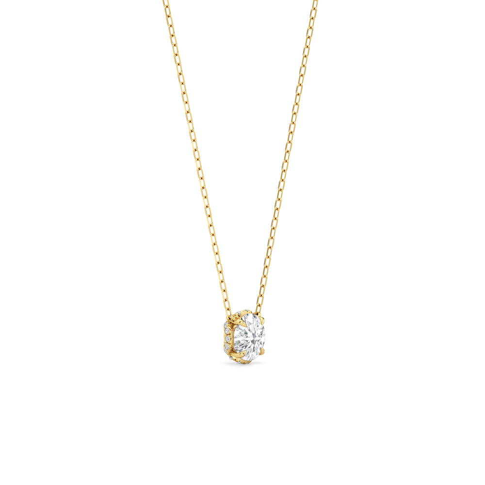 The Chrysler Necklace with 18KT Yellow Gold / Lab / 1 1/10 Cut Diamond in 14KT Yellow Gold / Lab / 1 1/10 view 4
