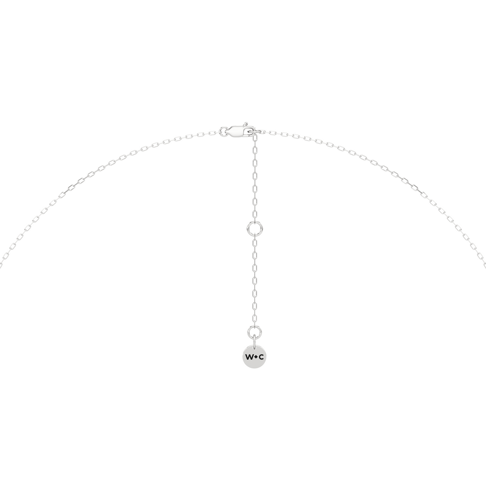 The W Classic Necklace with 14KT White Gold / Lab / 2 Cut Diamond in 14KT White Gold / Lab / 2 view 6
