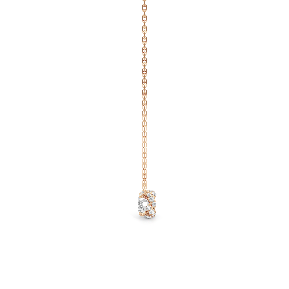 The Roosevelt Classic Necklace with 14KT Rose Gold / Lab / 1 1/8 Cut Diamond in 14KT Rose Gold / Lab / 1 1/8 view 4
