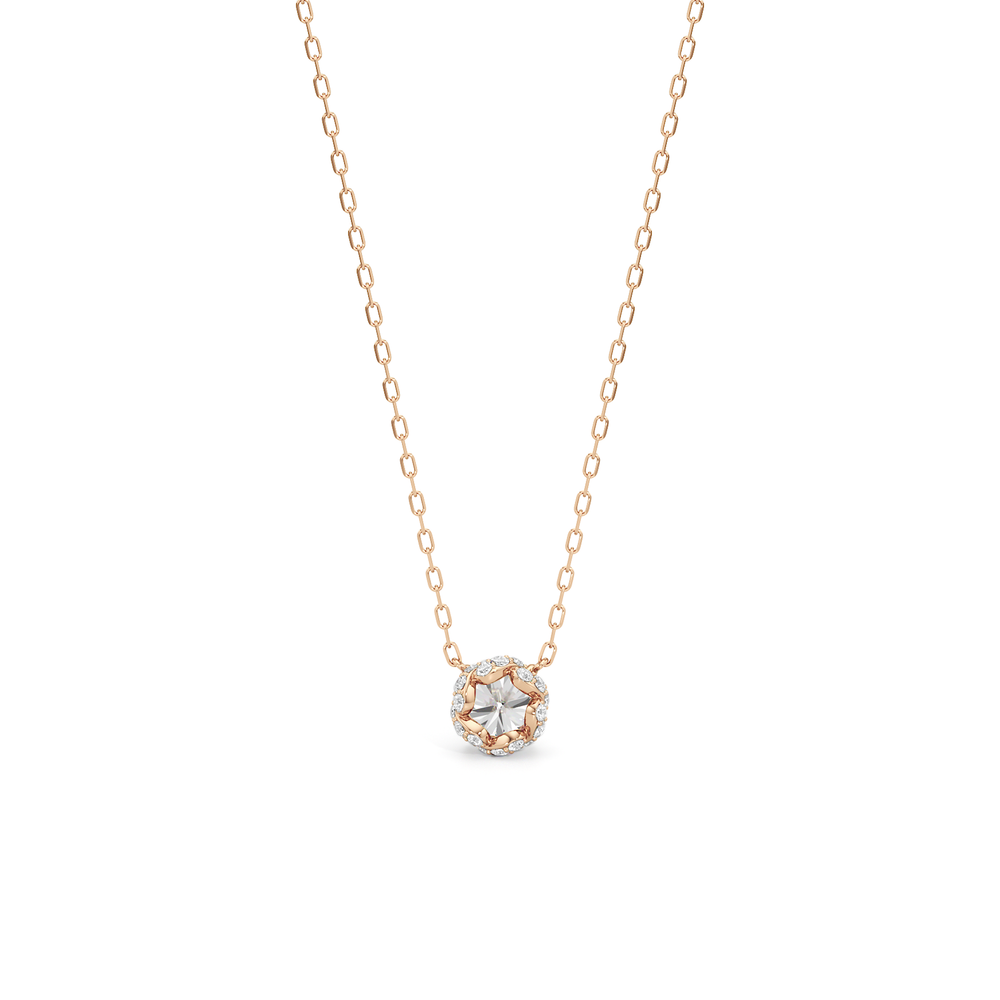 The Roosevelt Classic Necklace with 14KT Rose Gold / Lab / 1 1/8 Cut Diamond in 14KT Rose Gold / Lab / 1 1/8 view 5
