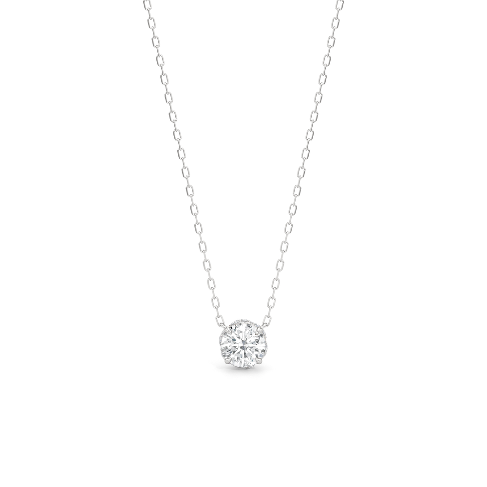 The Roosevelt Classic Necklace with 14KT White Gold / Lab / 1 1/8 Cut Diamond in 14KT White Gold / Lab / 1 1/8 view 1

