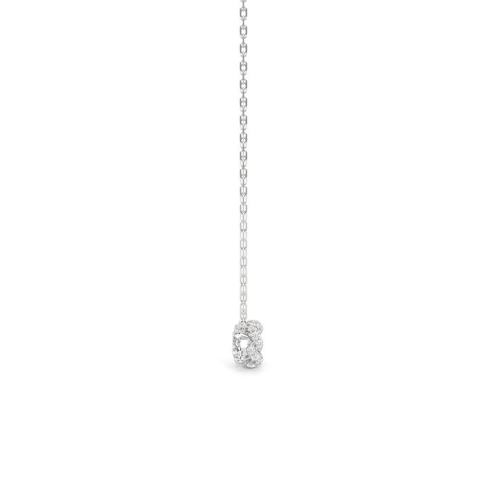 The Roosevelt Classic Necklace with 14KT White Gold / Lab / 1 1/8 Cut Diamond in 14KT White Gold / Lab / 1 1/8 view 4
