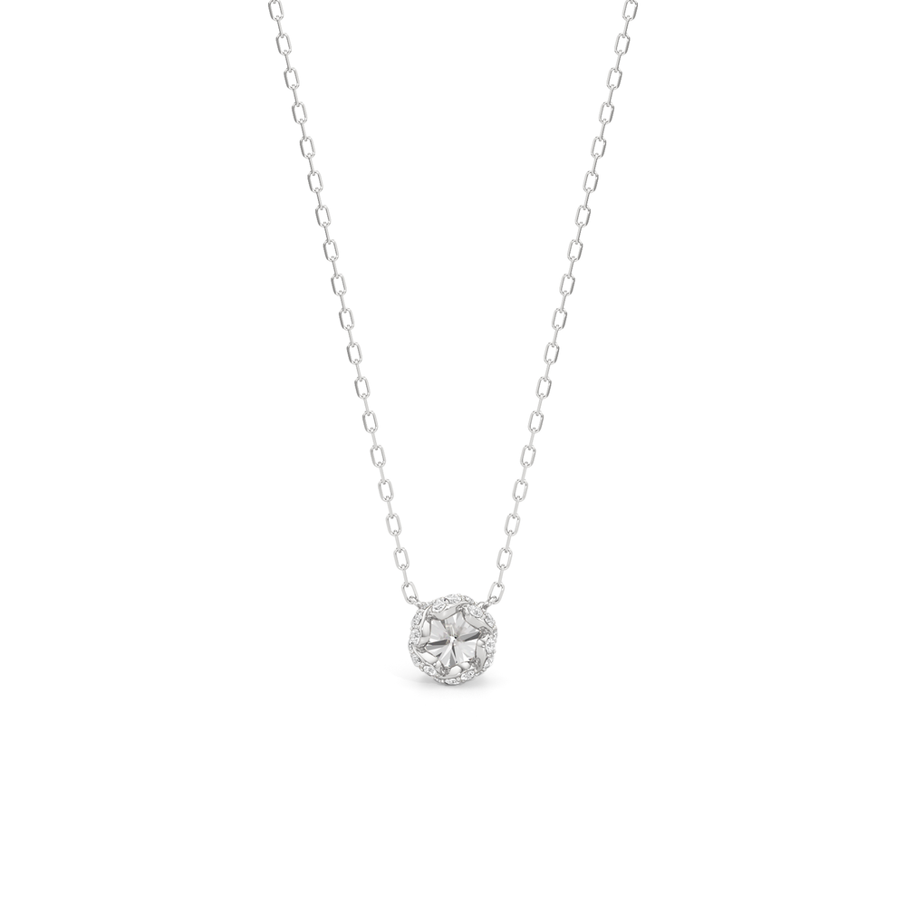 The Roosevelt Classic Necklace with 14KT White Gold / Lab / 1 1/8 Cut Diamond in 14KT White Gold / Lab / 1 1/8 view 5

