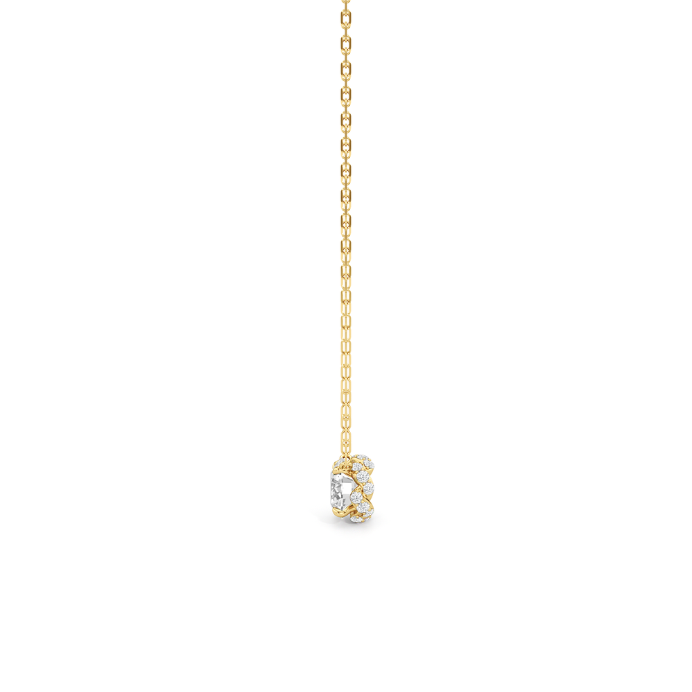 The Roosevelt Classic Necklace with 14KT Yellow Gold / Lab / 1 1/8 Cut Diamond in 14KT Yellow Gold / Lab / 1 1/8 view 4
