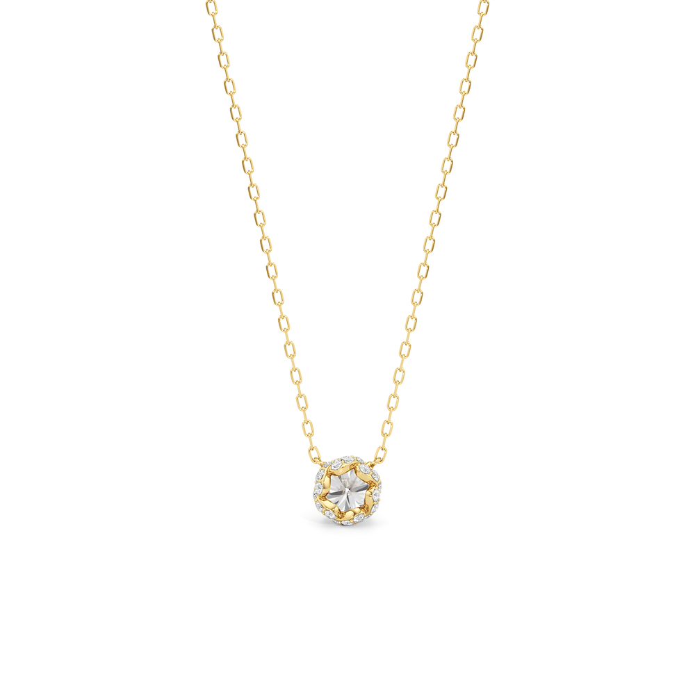 The Roosevelt Classic Necklace with 14KT Yellow Gold / Lab / 1 1/8 Cut Diamond in 14KT Yellow Gold / Lab / 1 1/8 view 5
