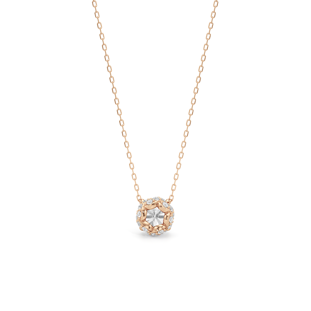 The Roosevelt Grand Necklace with 14KT Rose Gold / Lab / 2 3/8 Cut Diamond in 14KT Rose Gold / Lab / 2 3/8 view 5
