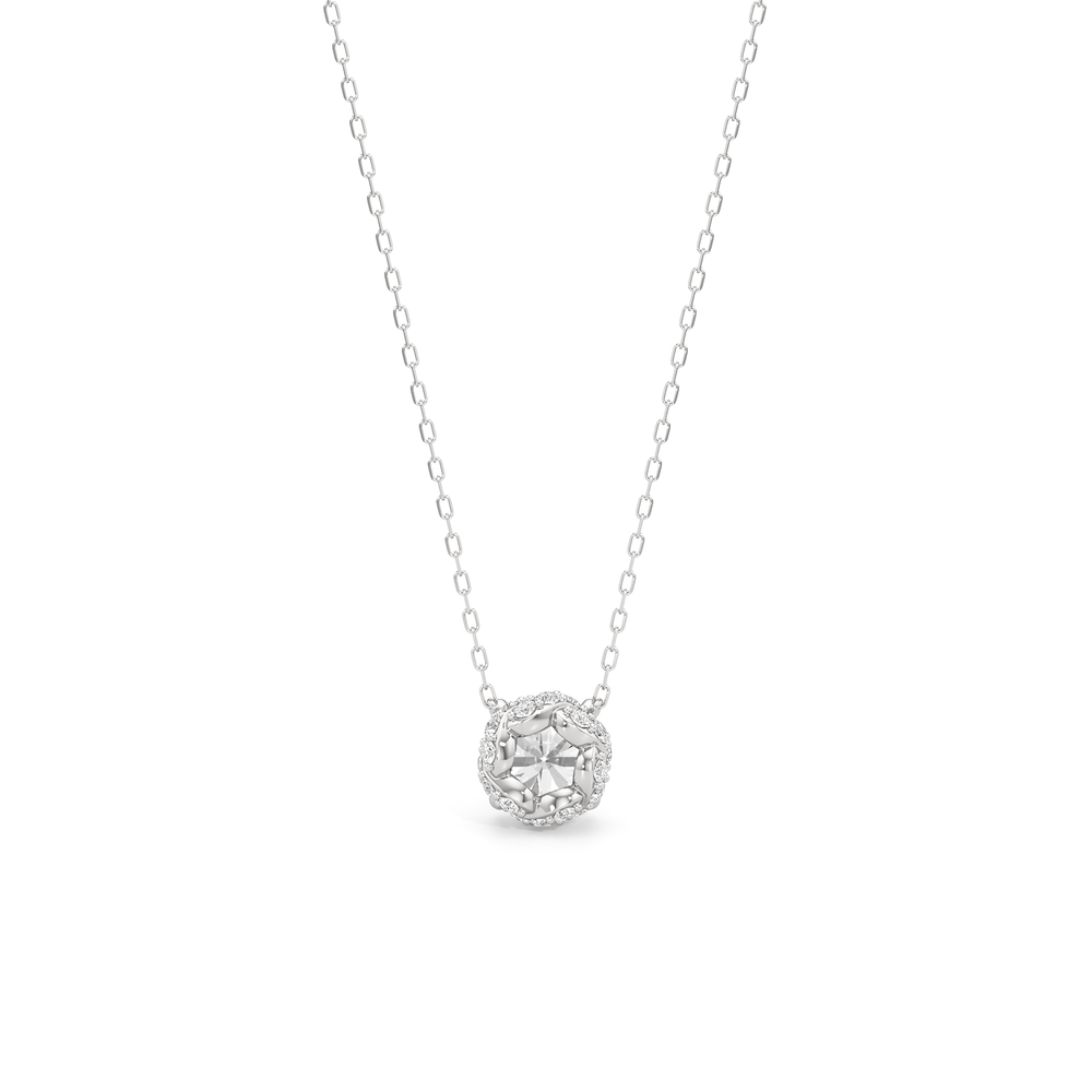 The Roosevelt Grand Necklace with 14KT White Gold / Lab / 2 3/8 Cut Diamond in 14KT White Gold / Lab / 2 3/8 view 5
