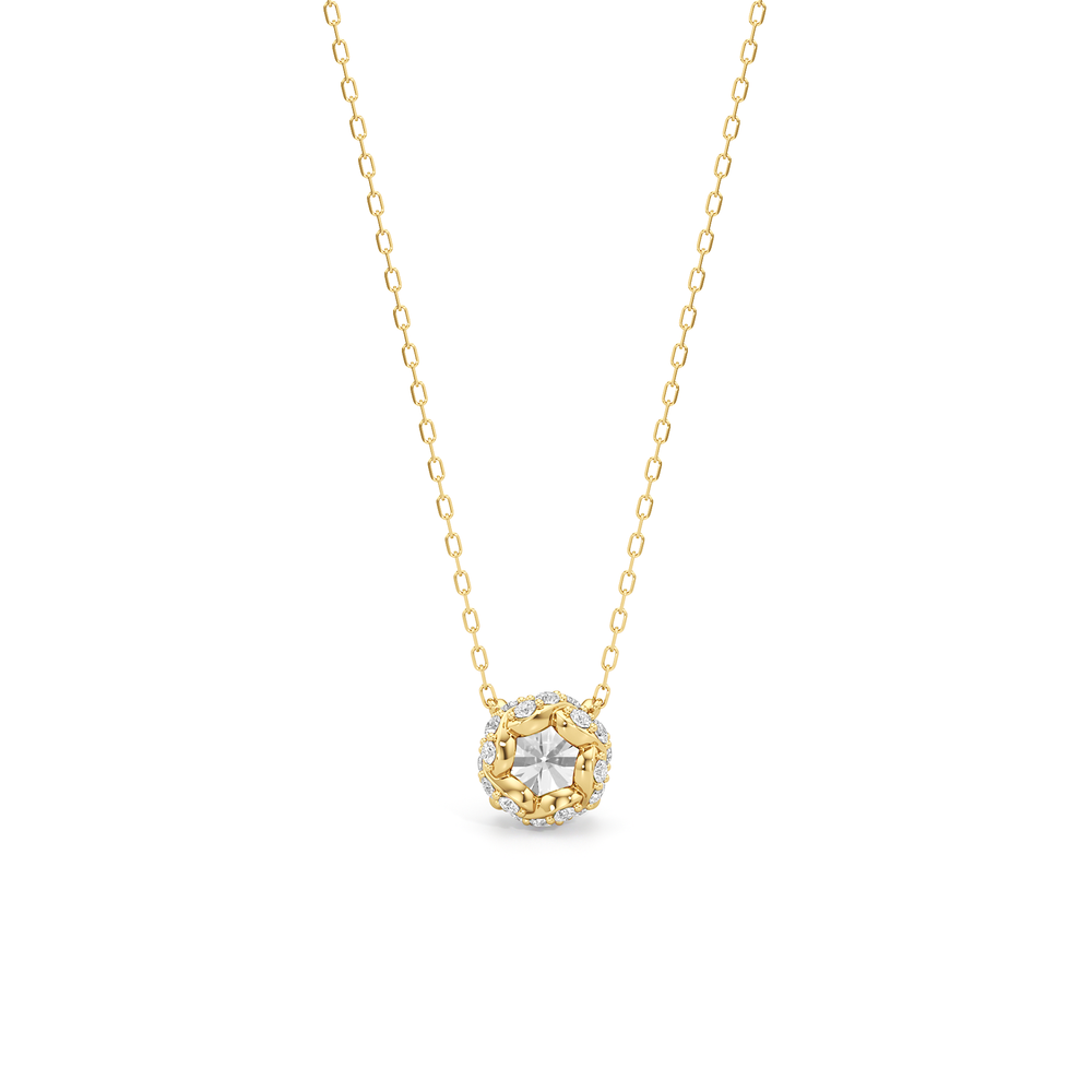 The Roosevelt Grand Necklace with 14KT Yellow Gold / Lab / 2 3/8 Cut Diamond in 14KT Yellow Gold / Lab / 2 3/8 view 5
